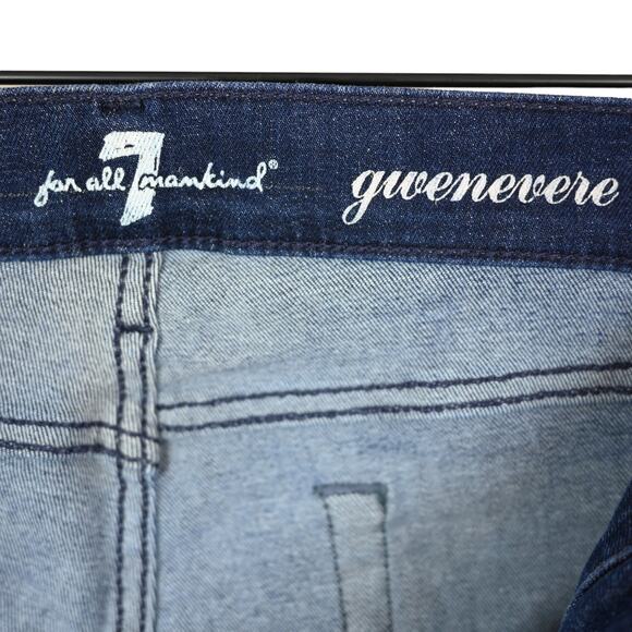 7 For All Mankind Gwenevere Denim Jeans Size 29 With Zipper Accents - Picture 8 of 9